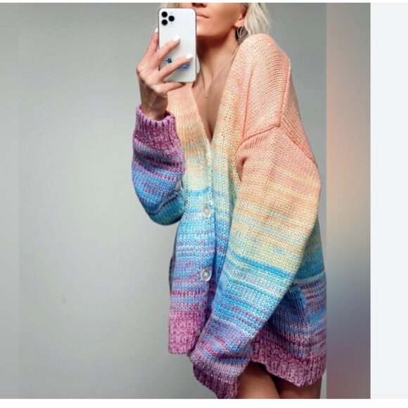 Dex Sweaters - Dex Rainbow Cardigan sz1X